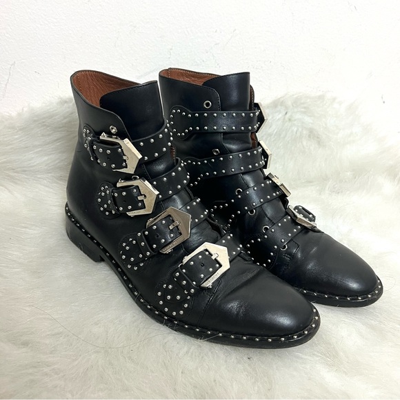 Givenchy Elegant Prue Moto Studded Leather Ankle Boots - Picture 4 of 16
